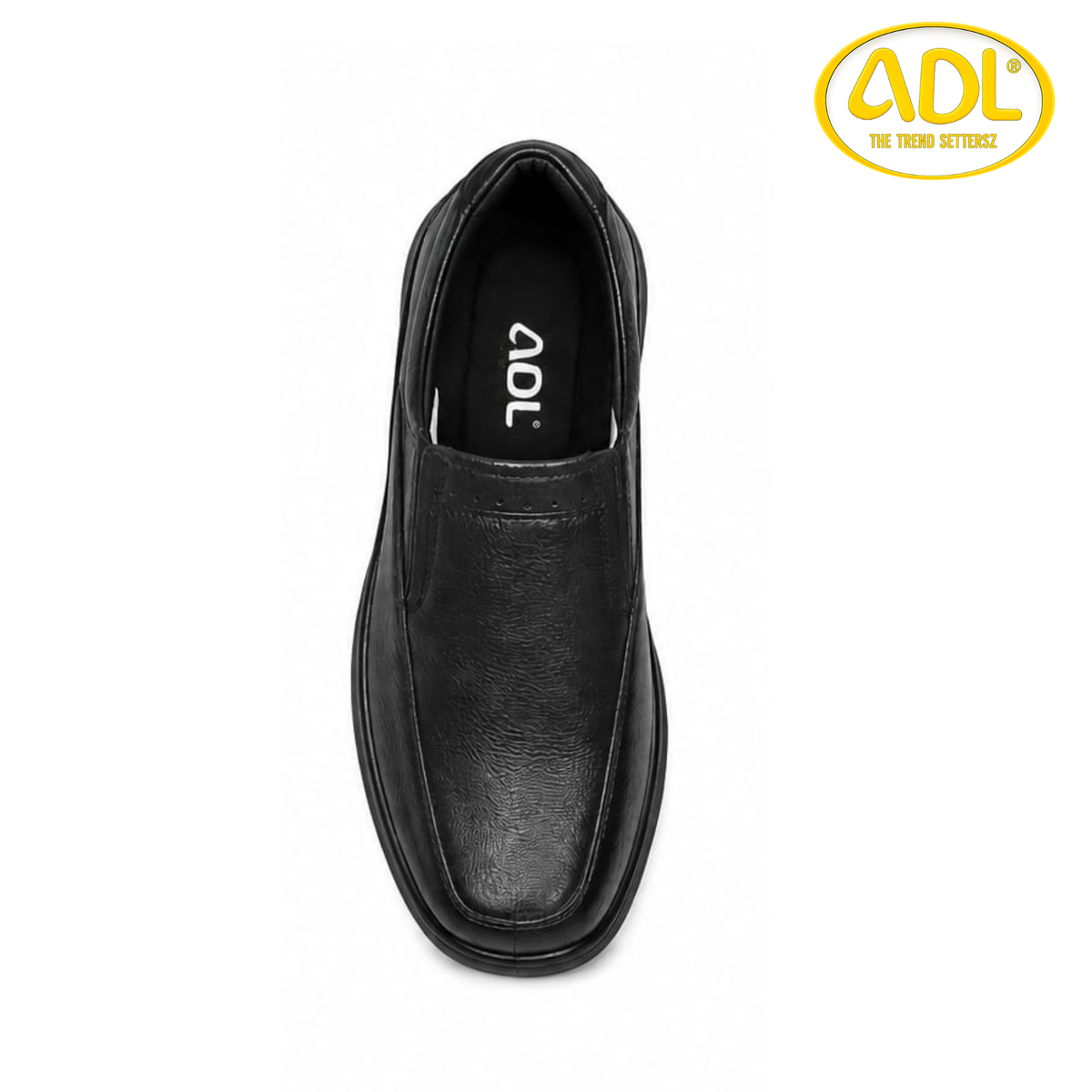 ADL classic black slip-on formal shoe top view